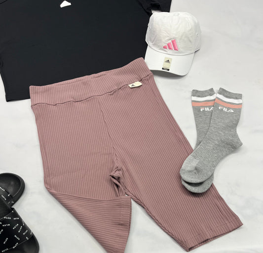 😍 Cuissard Adidas : texturé taille haute ( vieux rose ) XL/ femme neuf !