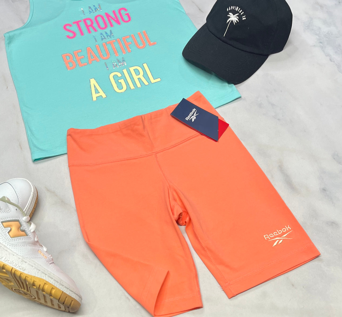 😍 Cuissard : Reebok corail en coton stretch +14 ans fille neuf !