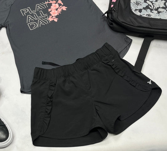🤩Short : en tissu de sport léger avec sous culotte stretch intégré . 8 ans fille neuve .