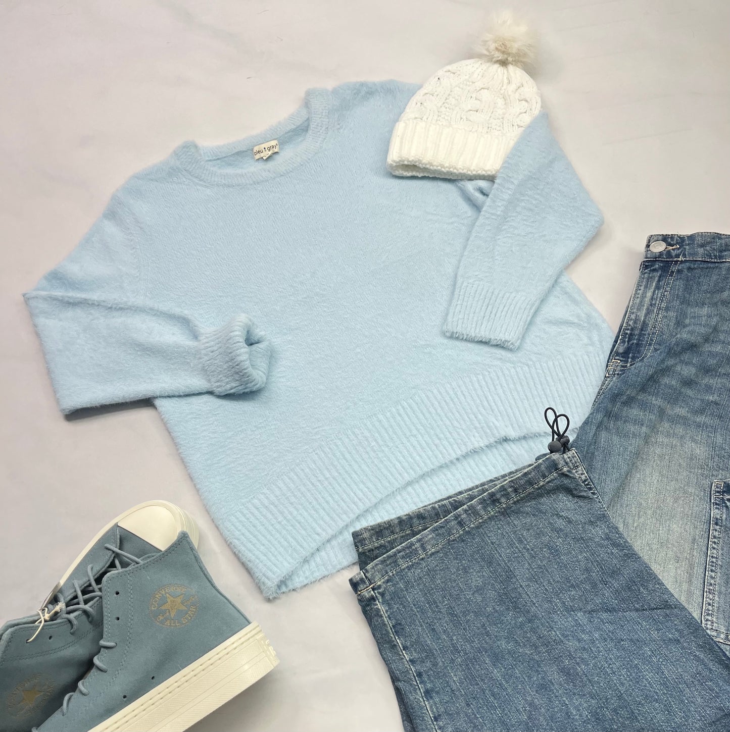 ❄️ Manche longue : Hyperrrr doux et stretch de partout . Bleu bb comme neuf ! Fait M/ femme .