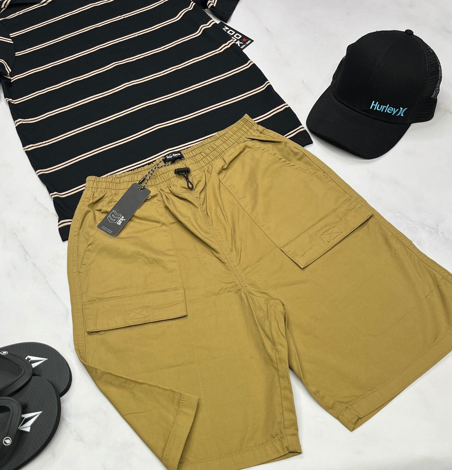 🍂 Bermuda : cargo Surface soft/ couple confo . 16 ans garçon look cuisse ample tendance neuf !
