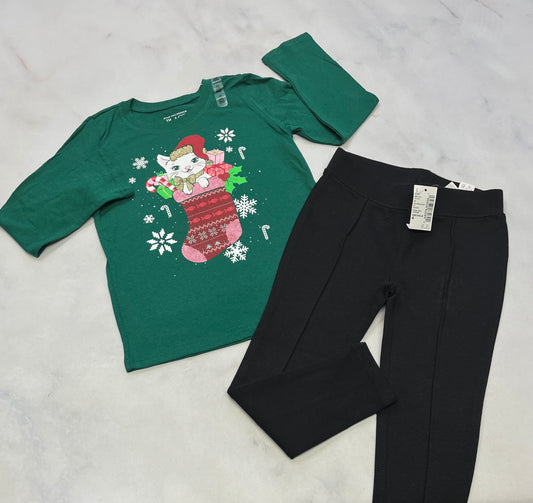 Duo 4 ans : Manche longue brillant 4 ans neuf + Skinny Jeg. Mou 4 ans neuf!