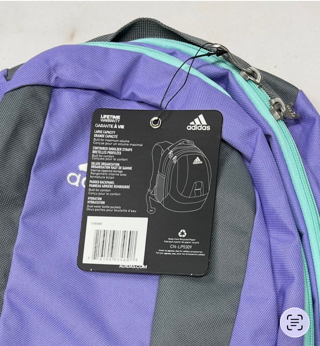 💜 Sac d’école : Adidas garantie à vie neuf !. Voir tout les infos photo 2 et 3.