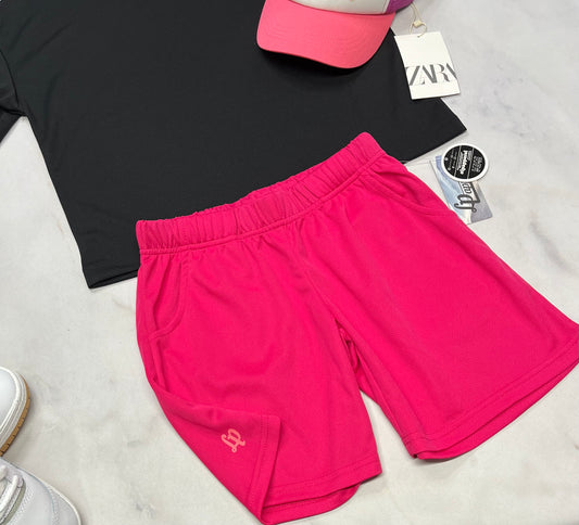🌷 LP Short : Rose tissu de sport qui ne décolore pas . 10(+ 9-10 ans fille ) neuve !