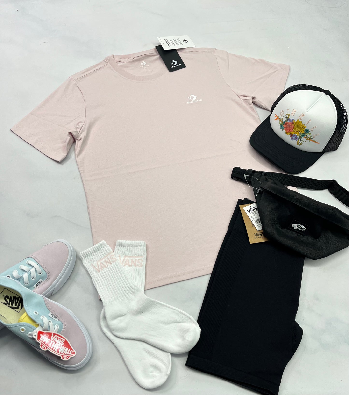 🩷 T-Shirt : Converse  rose ( logo brodé ) S/ femme look over size neuf !
