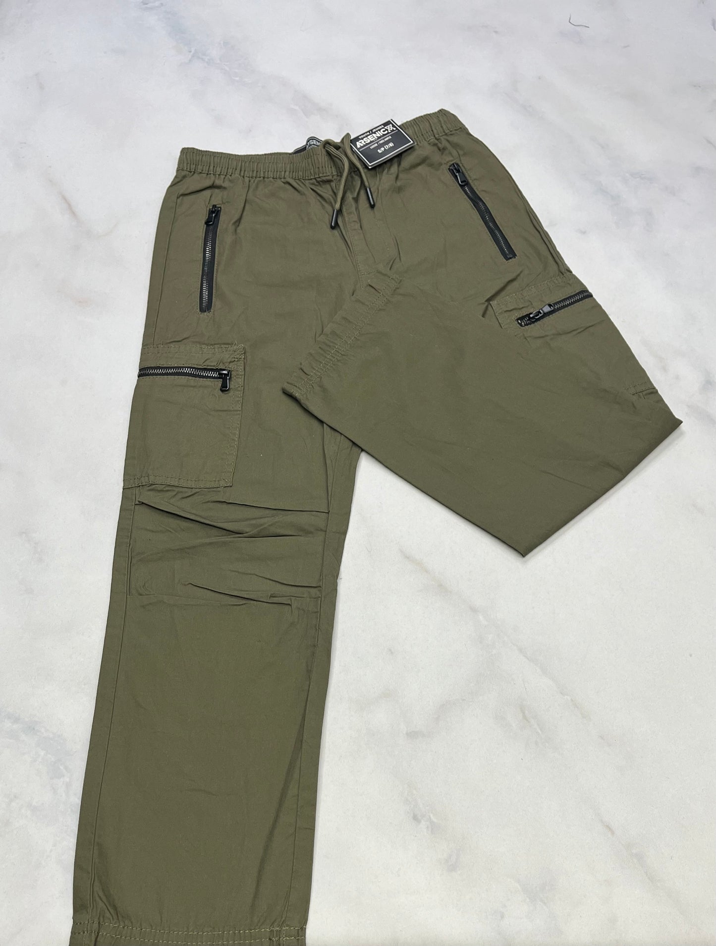 Pantalon kaki : zip Arsenic 7-8 ans coupe confo .  neuf !