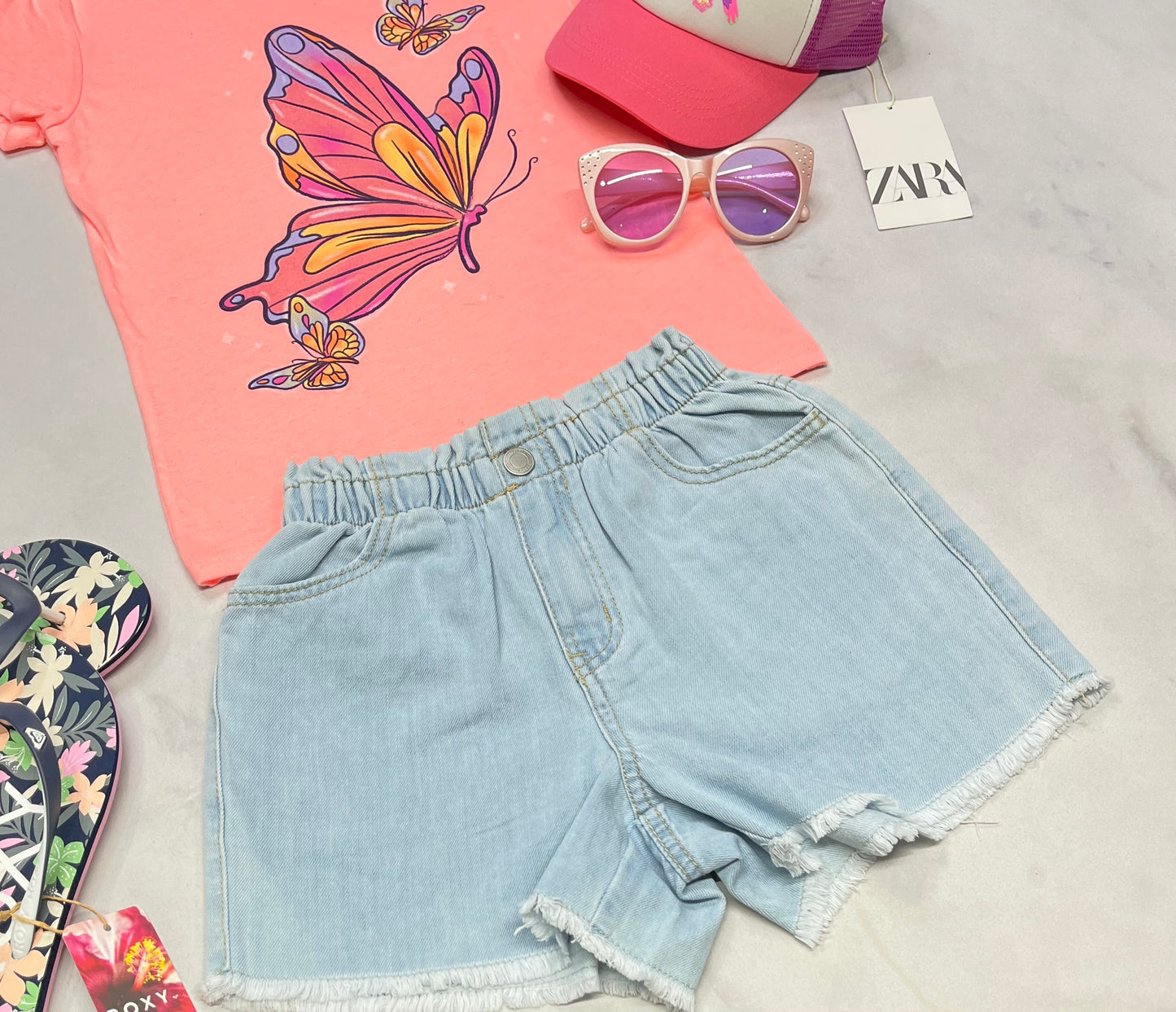 😍 Short : jeans ultra molle confo . + 7-8 ans fille neuf