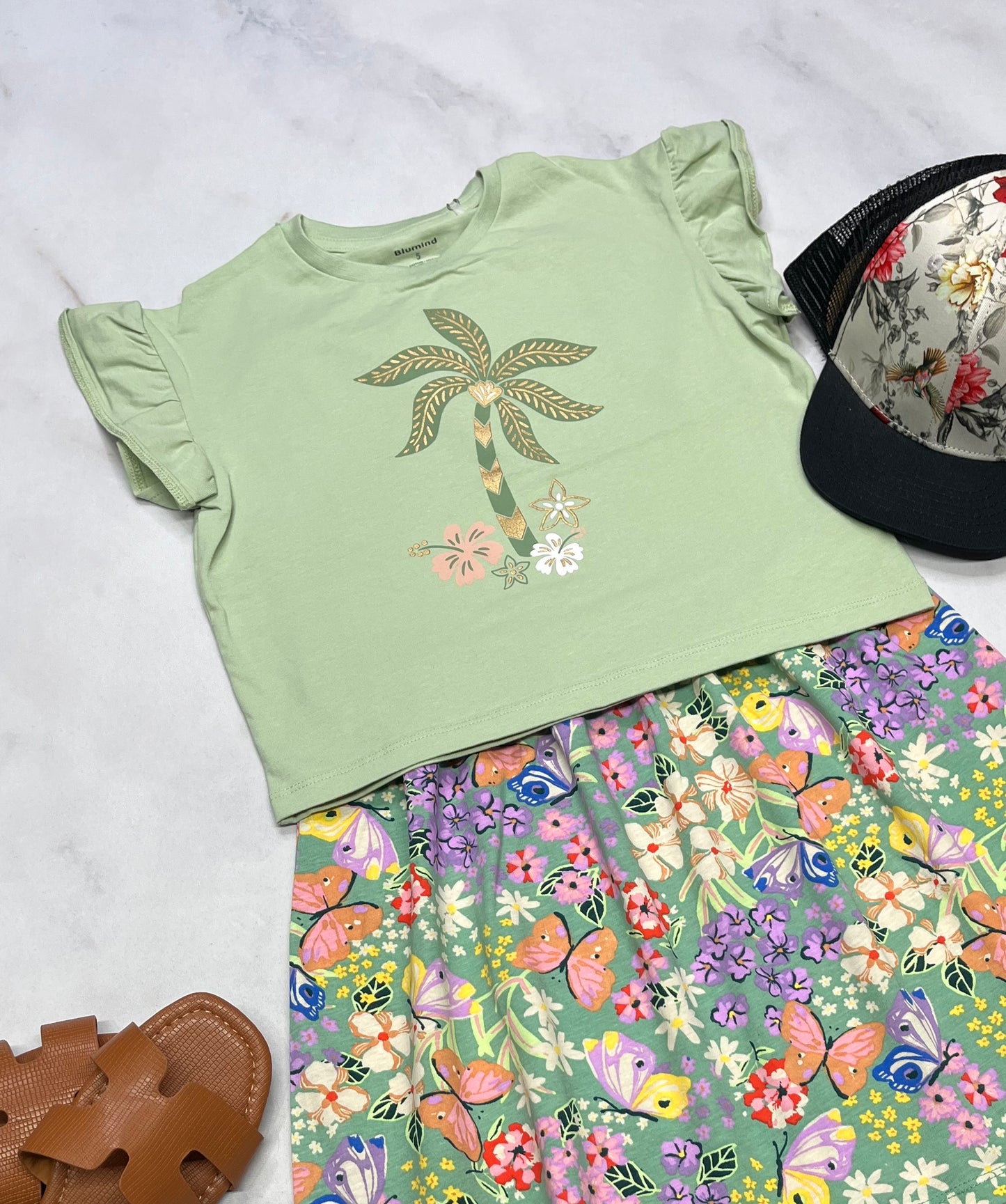 🌴 Manche courte : coupe boxy Blum 5 ans fille neuf !