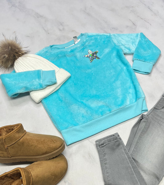 ❄️ Manche longue Place : tout doux en velour 4 ans fille neuf! Coupe confo .