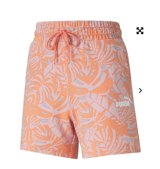 🌴 Short : Puma en ouaté fleurit L/ femme . Taille haute neuve !