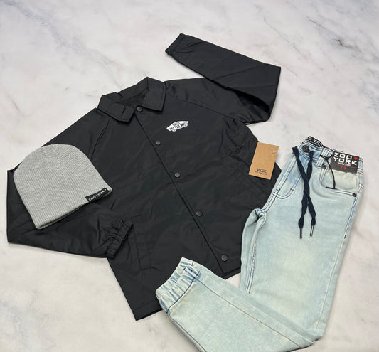 🩵 Manteau VANS : 7-8 ans garçon coupe confo. Tissu souple imperméable doublure légère en micro polar .