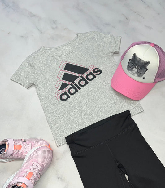 💕 Manche courte : Adidas gris 5 ans fille neuf !