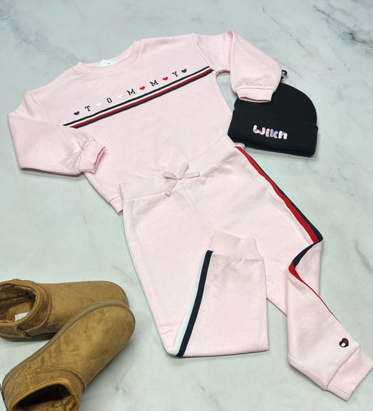 💝Tommy fille : Ensemble 2 pièces en ouaté rose neuf !