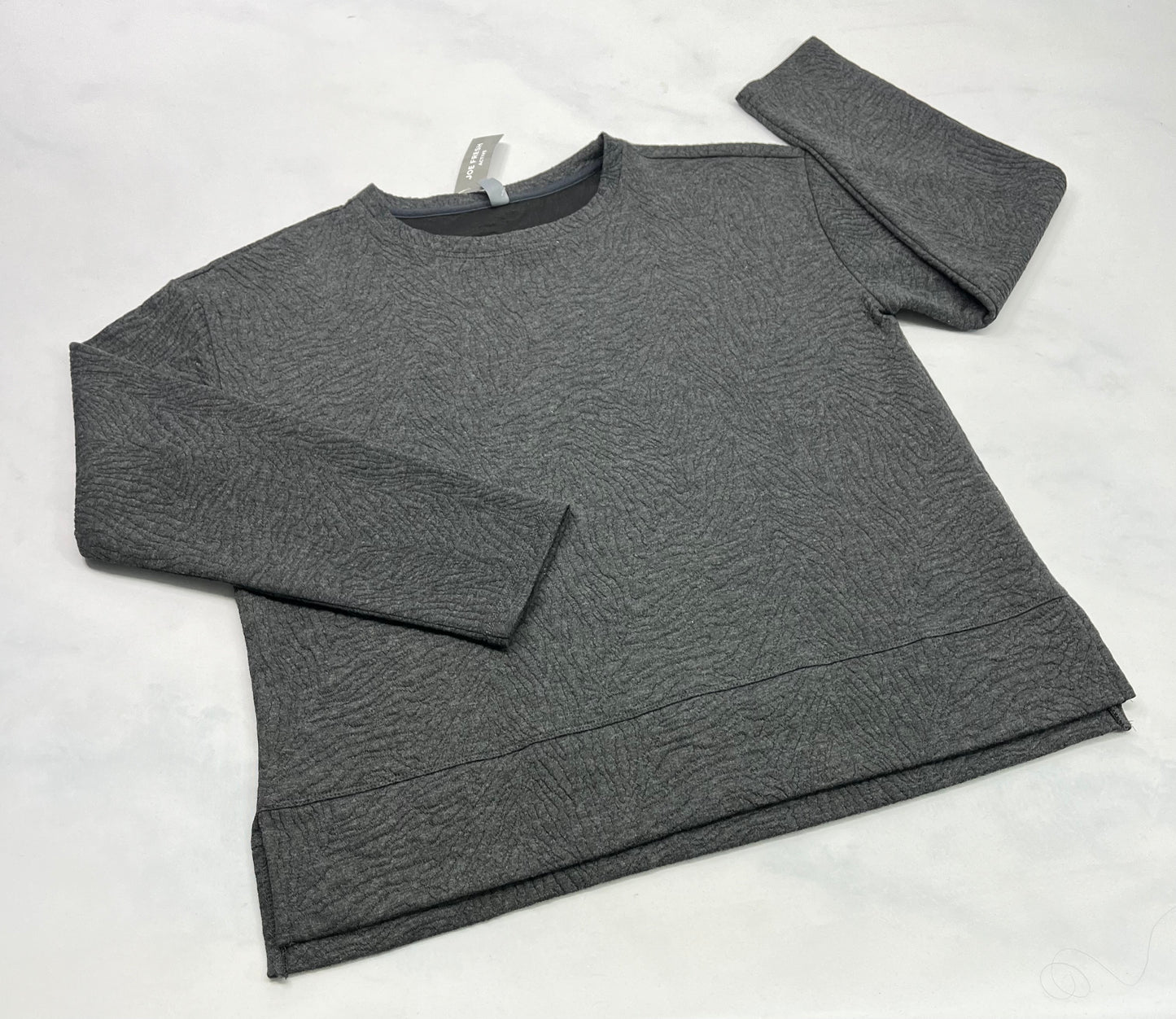 Manche longue : gris motif ton sur ton texturé M/ femme neuf !