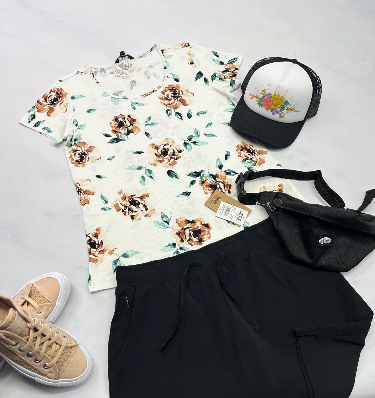 🌿 Manche : courte fleurie S/ femme soft confo neuf!