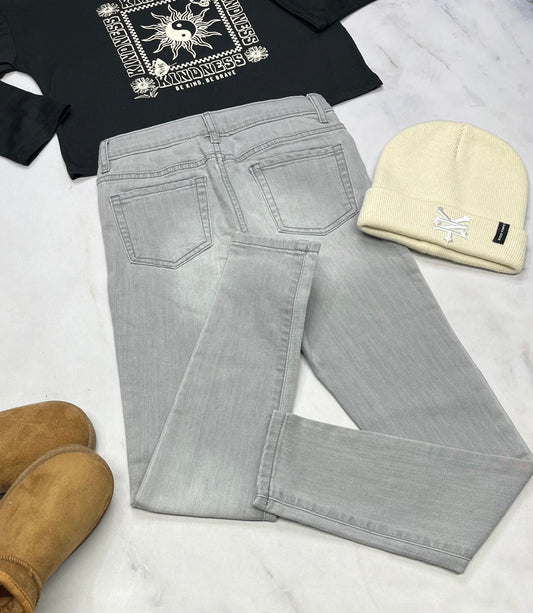✨Skinny jeans : gris , stretch 10 ans fille ajustable . Neuf !