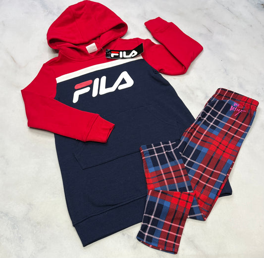 Duo : Robe Fila en ouaté  confo neuve 6 ans + leg. Betsey 5-6 ans comme neuf !