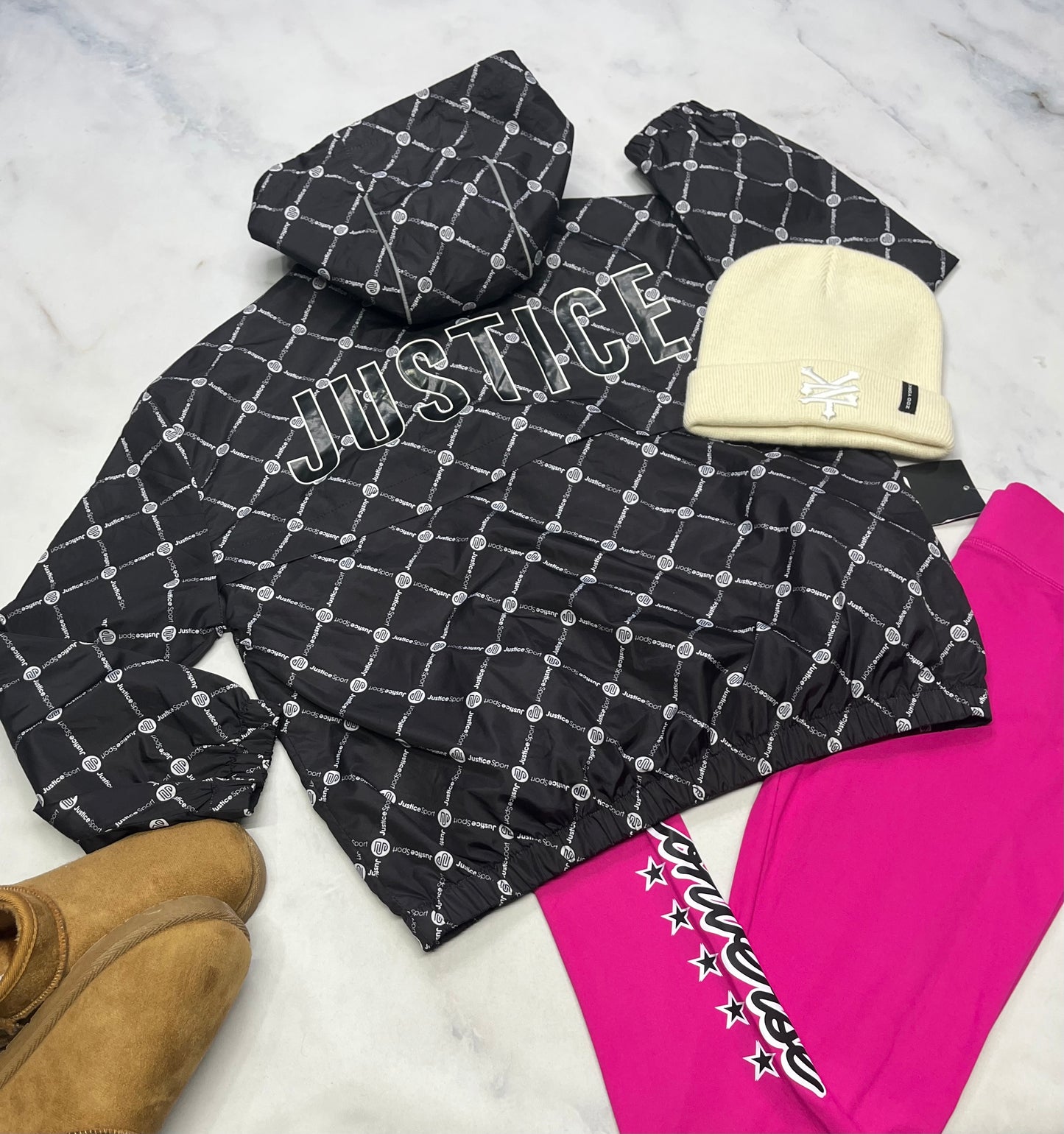 🤩 Manteau : Coupe vent printemps/  été non doublé Justice comme neuf ! 12-14 ans fille .