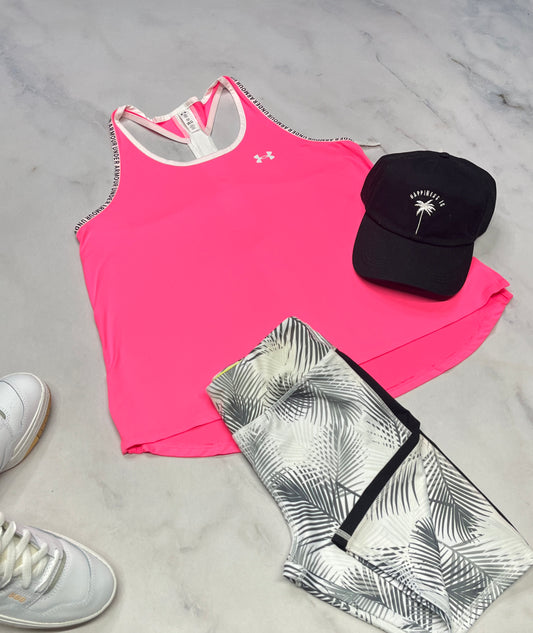 🫶 Camisole : H.Armour dos superbe en tissu de sport extensible . +16 ans fille coupe confo neuve.