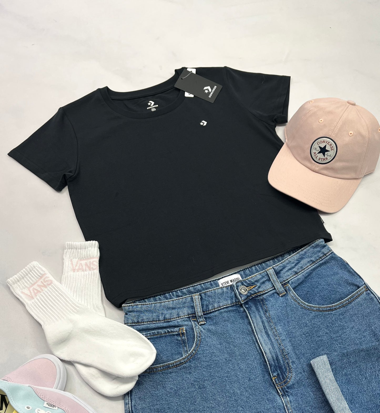 😍 Manche courte : Converse en beau coton de qualité extensible de partout . Fait M/ femme neuf !
