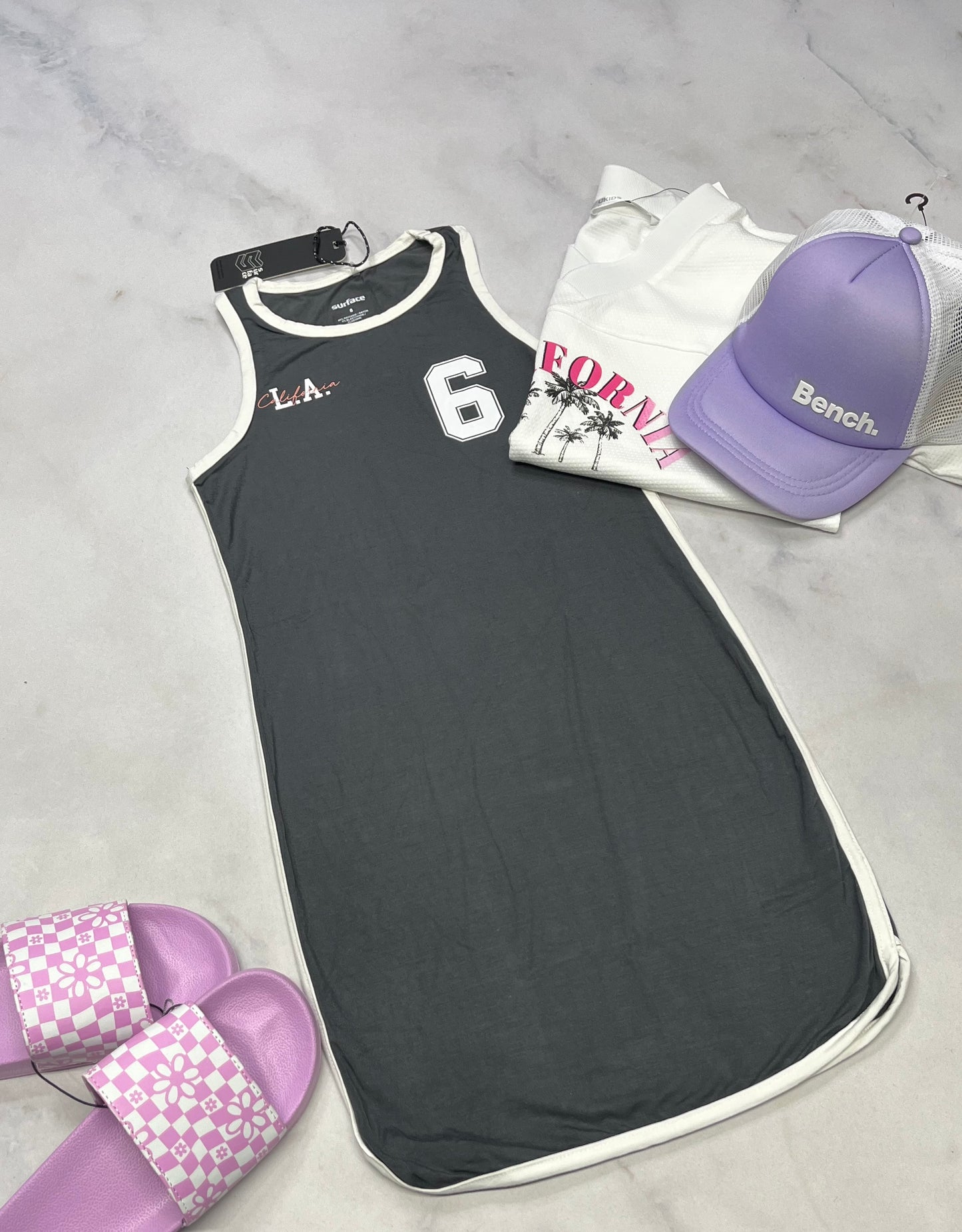 💜 Robe charcoal : Soft stretch fait 6X fille Surface neuve !
