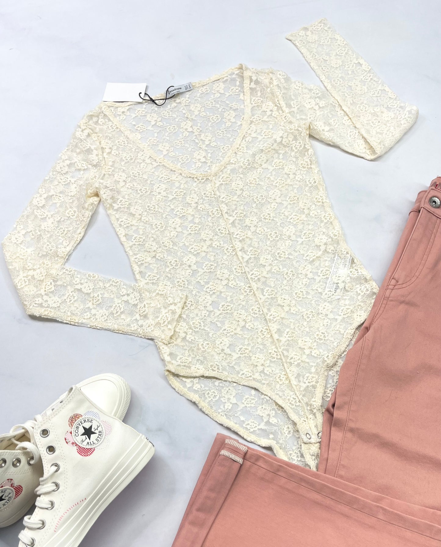 😍 Body fleurit : semi transparent fait Small femme neuf !