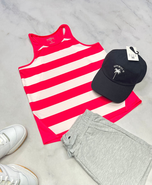 🌷 Solde ,Camisole : 12 ans fille en tissu de sport extensible . Comme neuve à part quelques mini lignes de point de maille au dos .
